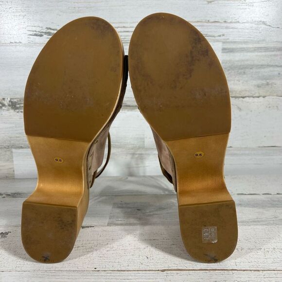 Coach Platform Womens Sandals Beg Suede G3608 Cork Block Heels Brown US 9.5B - Picture 7 of 8